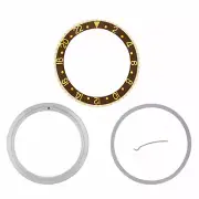 Insert, Retaining, 18K Bezel For Rolex GMT Master 2 16760 Real Gold Brown