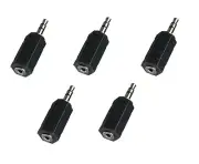 5 Pieces 3.5mm Stereo Female To 2.5mm Stereo Male Adapter Audio Headphone Jack
