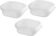 LABRIMP 3pcs Rice Storage Containers Multi-Function Rice Boxes Airtight Fridge Organizer