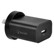 Bonelk 12W USB-A Wall Charger Power Adapter For Phone/Tablet/Camera Black