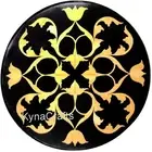 Handmade Coffee Table Top with Elegant Look Black Round Marble Hallway End Table