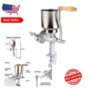 High-Quality Manual Coffee Grinder - Adjustable Grain Mill with Silver Finish