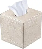 Tissue Box Cover Square, Upgrade 99% Compatible Large Size, Modern Tissue Box Holder for Napkin Facial Paper, Leather Dryer Sheet Dispenser Organizer for Bathroom Vanity Countertop, Night Stand