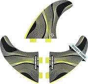 AQUBONA Surfboard Fins, G5 G7 Fiberglass Honeycomb Thruster Fin Set, Double Single Tab Fins for Stand up Paddleboard, Longboard