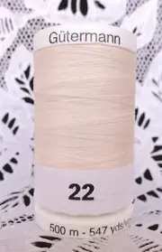NEW 1 Cream GUTERMANN 100% polyester Sew-All thread 547 yards Spool