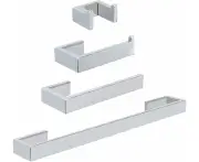 4-Pcs Bathroom Hardware Set Stainless Steel Square Towel Rack Set Wall Mounted- I lude Towel Bar, Hand Towel Holder, Toilet Paper Holder, Robe Hook, Bath