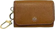 [Tory Burch] Women's 157146 Crossgrain Leather Emerson Flap Card Case Wallet (Moose), Moose, Card Case Wallet