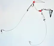 3 Mustad Double Drop Bottom Fishing Snapper Rig 3oz Ounce Lead Sinker 15" Leader