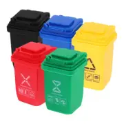 5Pcs Mini Trash Can Model for Dollhouse Beautiful Decoration