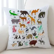 Kids Alphabet Animals Names Cushion Cover
