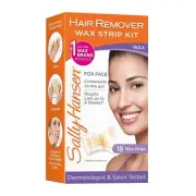 Sally Hansen Hair Remover Wax Strip Kit for Face - 18 Wax Strips | Free Delivery