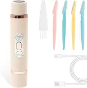 Hair Trimmer Double Head Design Women's Body Shaver with Ceramic Blades IPX7 Waterproof Wet and Dry Hair Trimmer for Face, Body and Intimate Areas (Pink)