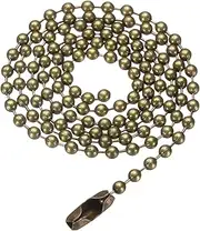 [uxcell] Stainless Steel Ball Chain 2.4mm 17.7" Length Round Bead Necklace Dog Tag Pull Chains with Connectors Clasps for Men Women Jewelry Making Bracelets Keychain, Bronze