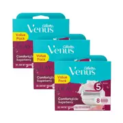 3 x Gillette Venus Comfort Glide Sugarberry with Olay Blades 8 Pack