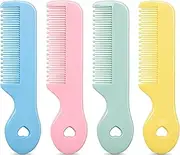 MEGAVOW 4 Pcs Baby Hair Comb, Cute Small Round Hairbrushes Hair Brush Set for Toddler Newborn Girls and Boys Childrens Multicolor