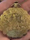 Vtg. Mid Century Max Factor Pressed Powder With Puff & Mirror. Pocket Watch Look