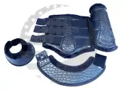 Crocodile Black Horse Boots,Brushing Boots Dressage Boots,Bell Boots Set