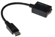 RS Pro DISPLAYPORT MALE TO VGA FEMALE ADAPTER CABLE 150mm 1080P 10.8Gbps Black