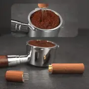 Coffee Grounds Dissolver Stainless Steel Needle Powder With Solid Wood Handle