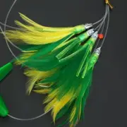Maximize Your Catch with this Steel Hook Tuna Lure and Feather Trolling Skirt