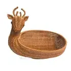 Rattan Woven Fruit Basket Cute Shape Fruit Bowls Tray Vegetable Snack Baske. C❤M