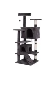 55'' Multi-Level Cat Tree Tower Kitten Condo House W/Scratching Posts Dark Grey