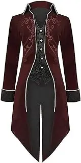 [VALOZENC] Men's Steampunk Vintage Jacket Tailcoat Gothic Victorian Frock Coat Uniform Halloween Costume