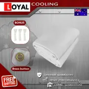 500cmx500cm Heavy Duty White Canvas Tarp Tarpaulin Waterproof UV Water Resistant