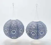 Garden Reflections Set of 2 Outdoor-Safe Paper Lanterns BLUE M70897