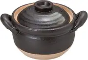 Yamashita Crafts 15034470 Earthenware Pot, Ceramic, 6.3 x 4.1 inches (16 x 12.5 x 10.5 cm), Body 3.1 inches (7.8 cm), Black Ceramic Brush No. 4 Multi-Use Deep Pot