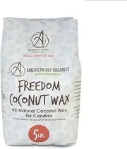 [American Soy Organics] Freedom Coconut Soy Wax Beads for Candle Making - Natural Candle Making Supplies - Paraffin-Free,Beeswax-Free Coconut Candle Wax for Container Candles,Tealights, Wax Melts 5 lbs