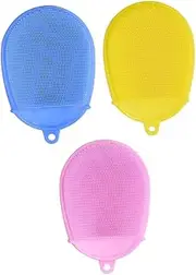 Baby Bath Brush Set 3 Pack Gentle Bathing Brush for Boys and Girls Silicone Exfoliating Shower Brush Wall Hanging for Easy Storage