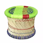 Jaipur Cane Bar Bamboo Muddha/Meditation Stool for Outdoor/Indoor Multicolor 1pc