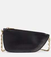 [Burberry] Burberry Shield Micro leather shoulder bag One Size black