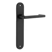 Iver Baltimore Return Door Lever Handle on Oval Backplate Matt Black