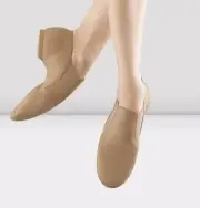 Bloch Girls Leather Elasta Jazz Booties S0499G Tan, Size 10