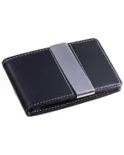 Bey-Berk Black Leather Wallet and Money Clip