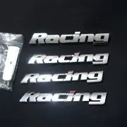 Chrome Racing Silver Metal Grille Emblem + 3x Sticker Badge Decal 3D Turbo Motor (for: Peugeot)
