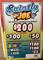 Pull Tab - Hard Card - Tickets Game - Saintly Joe