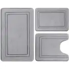Grey Memory Foam Bath Mat, Non Slip Extra Soft Absorbent Machine Washable, Ba...