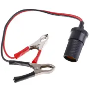 12V Battery Terminal Clip-on Cigar Cigarette Lighter Power Socket Adapter-qj