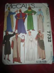 Vintage UNCUT McCall's ADULT BIBLICAL COSTUMES Sewing PATTERN #7732 - Size XS
