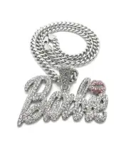 NEW PINK FRIDAY BARBIE PENDANT WITH 6mm 18" CUBAN LINK CHAIN*