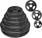 Total 40kg Olympic Cast Iron Hammertone Weight Plate Set - Energetics Home Gym - - Weight Training Exercise Workout Fitness Gym Strength