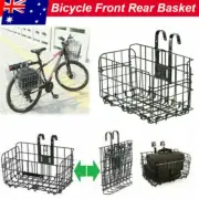 Folding Metal Wire Bicycle Basket Bike Storage Carrier Holder Hanging Front Rear