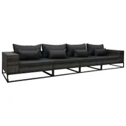 4 Piece Garden Sofa Set with Cushions Poly Rattan Grey vidaXL