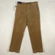 Polo Ralph Lauren Mens 33x30 Preston Pants Brown Tan Corduroy Straight Preppy