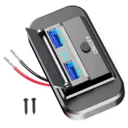 12-24V Dual USB QC3.0 Car Boat RV Fast Charger Socket LED Power Outlet Panel