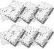 Sympathy Card/Condolence Card for Funeral, Funeral, Sympathy, Set of 6 Folding Cards and Matching Envelopes Dandelion Motif (Dandelion - 6 Pieces)