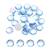 Flat Back Round Acrylic Rhinestones,25mm Sky Blue Flatback Crystal 25Pcs